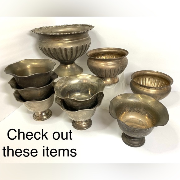 Set of 6 silver vases (goblet style) - Picture 5 of 5